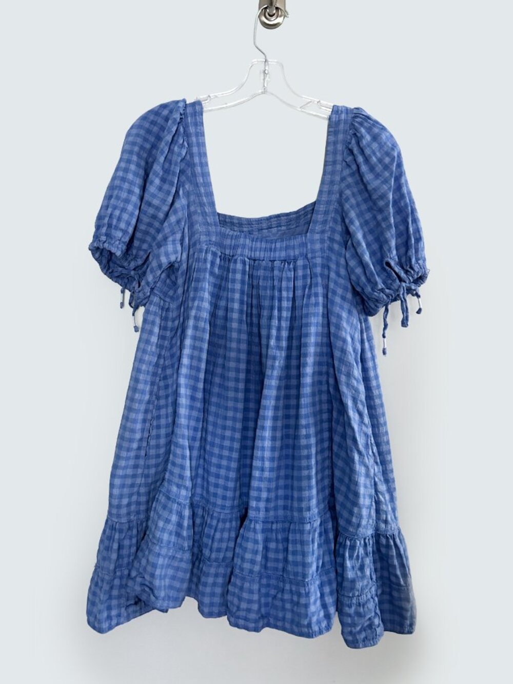 Pilcro Gingham Babydoll Dress Upcycled Very Hungry Caterpillar Cottagecore - Picture 2 of 8